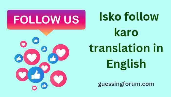 Isko follow karo translation in English | इसको फॉलो करो का अनुवाद इंग्लिश में क्या होगा?